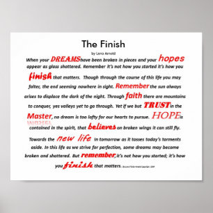 The Finish Inpsirational Poem Poster