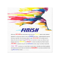 The Finish Motivational Poem Poster Canvas Print