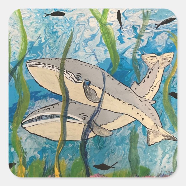THE FINN WHALES SQUARE STICKER (Front)