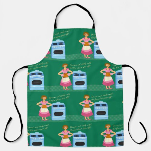 The Fire Alarm Means Dinner Time Kitsch Slogan Apron