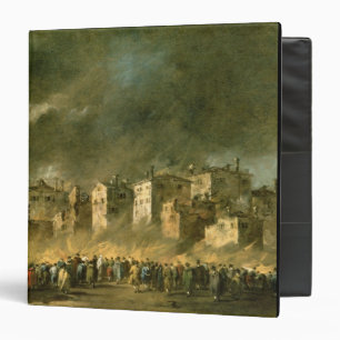 The Fire at San Marcuola (oil on canvas) 3 Ring Binder
