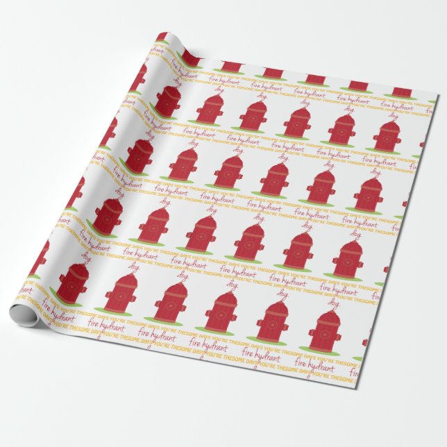 The Fire Hydrant Wrapping Paper (Unrolled)