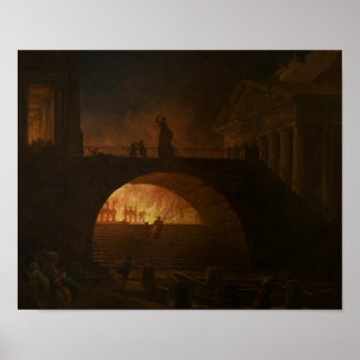 The Fire of Rome - Hubert Robert Poster