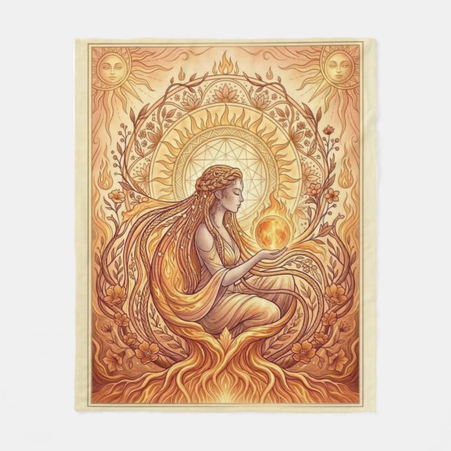 The Fire Priestess Fleece Blanket (Front)