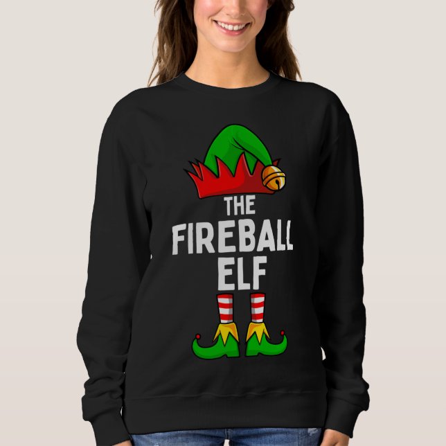 The Fireball Elf Funny Christmas Matching Family Sweatshirt (Front)