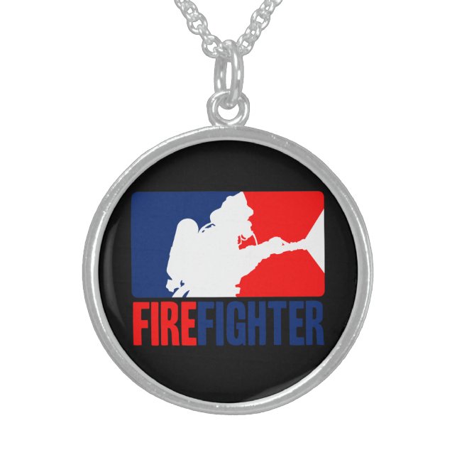 The Firefighter Action Sterling Silver Necklace (Front)