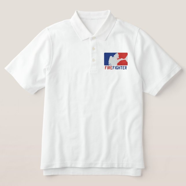 The Firefighter Custom Embroidery Embroidered Polo Shirt (Design Front)