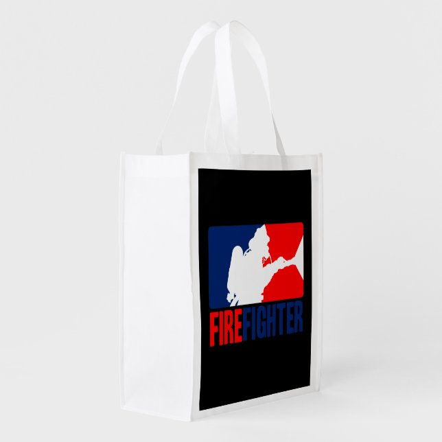 The Firefighter Graphic League Style Grocery Bag (Back Side)