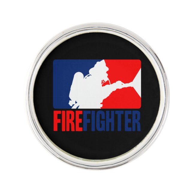 The Firefighter Graphic League Style Lapel Pin (Front)