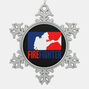 The Firefighter Headliner in Tri-colors Snowflake Pewter Christmas Ornament