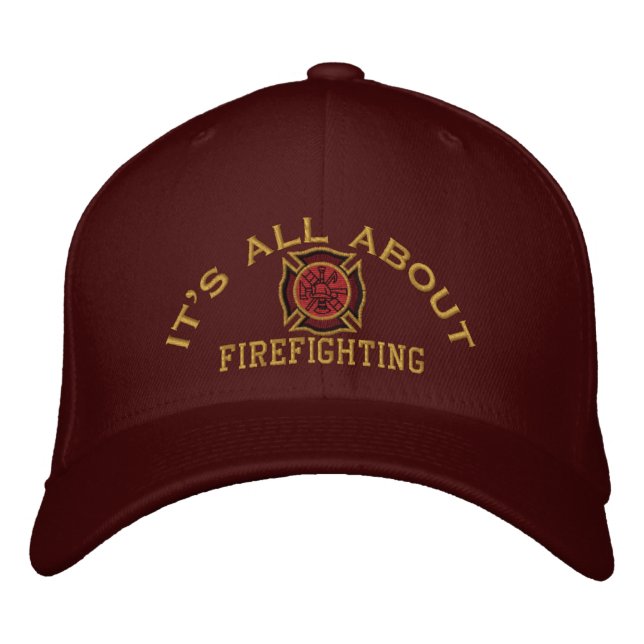 The Firefighter Values Custom Embroidery Embroidered Baseball Cap (Front)