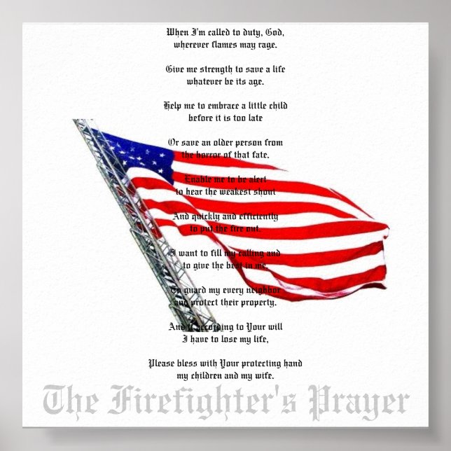 The Firefighter's Prayer Poster (Front)