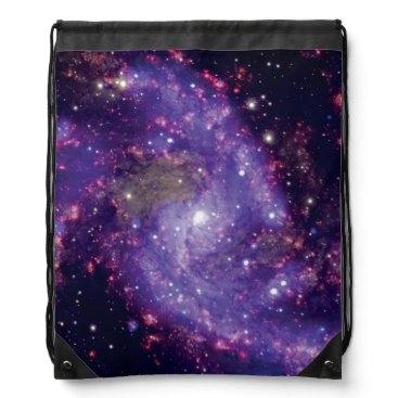 The Fireworks Galaxy Outer Space Photo Drawstring Bag