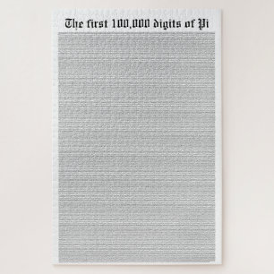 The first 100,000 digits of Pi Jigsaw Puzzle