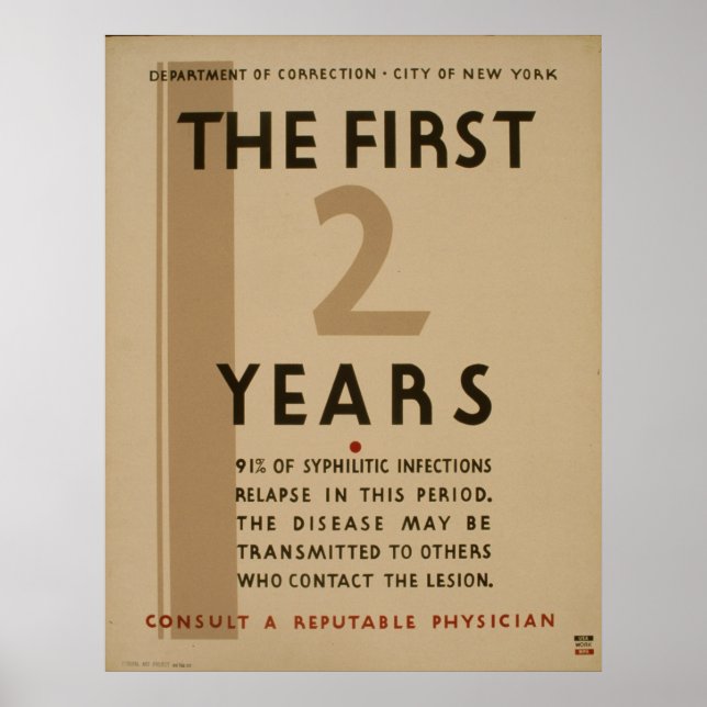 The First 2 Years Vintage Public Health Poster (Front)