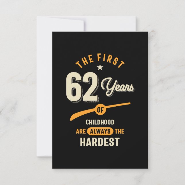 The First 62 Years - 62nd Birthday Gift RSVP Card (Front)