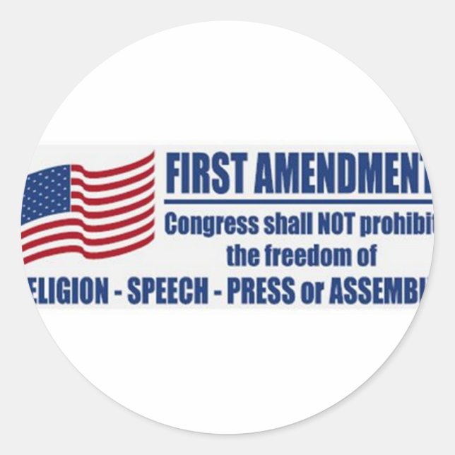 The First Amendment Classic Round Sticker (Front)