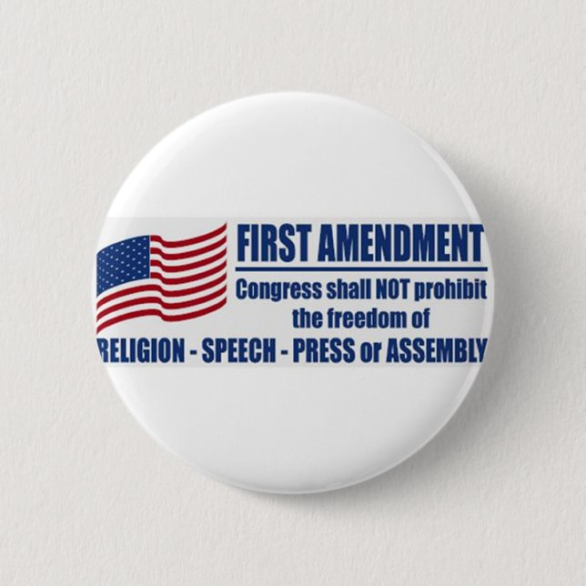 The First Amendment Pinback Button (Front)