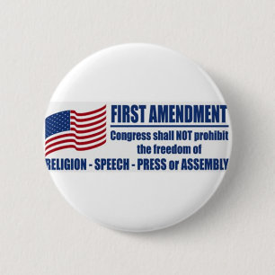 The First Amendment Pinback Button