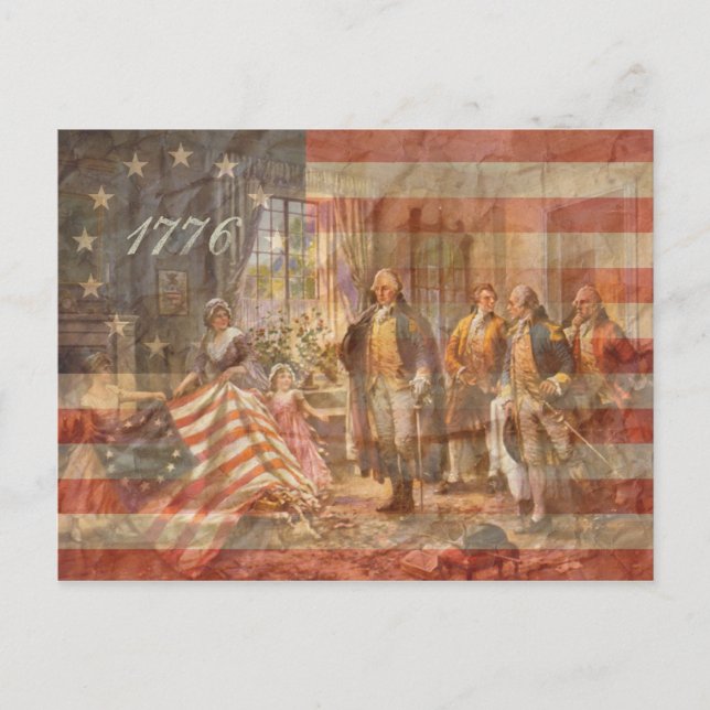 The First American Flag Postcard (Front)