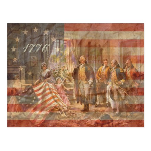 The First American Flag Postcard | Zazzle