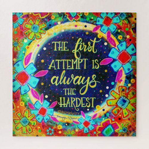 The First Attempt Quote Flowers Fun Inspirivity Jigsaw Puzzle