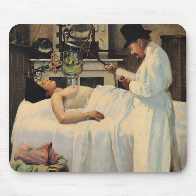 The First Attempt to Treat Cancer with X Rays Mouse Pad (Front)