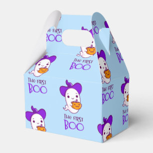 The First Boo of Halloween Blue Favor Boxes