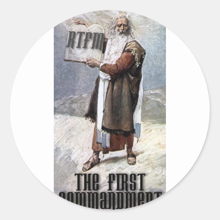 The First Commandment RTFM Sticker