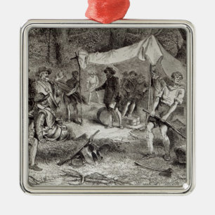 The First Day at Jamestown Metal Ornament