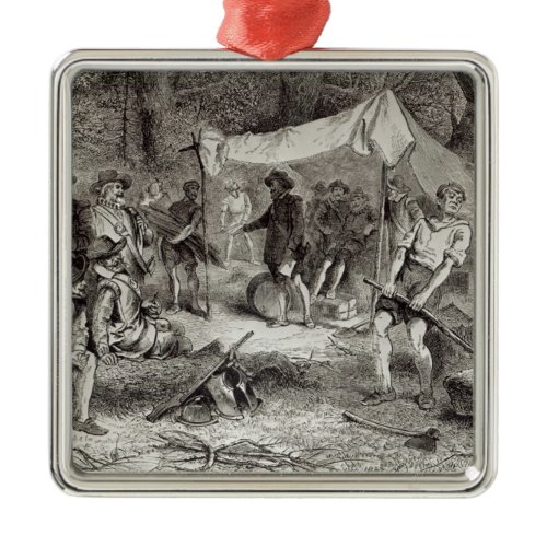 The First Day at Jamestown Metal Ornament