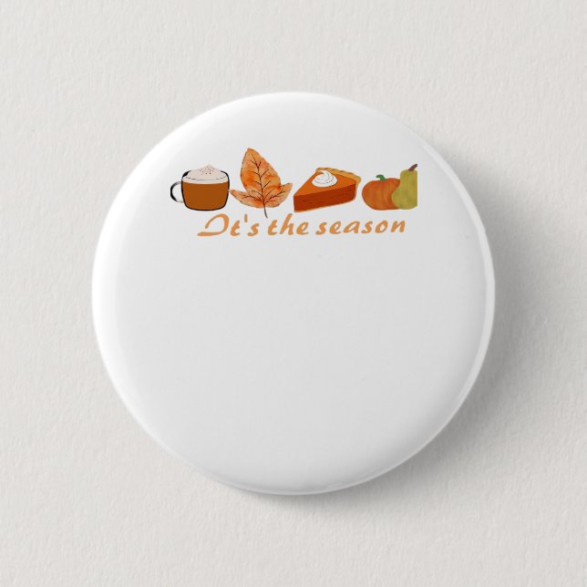 The First Day Of Fall Hello Fall Button (Front)