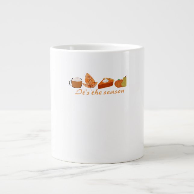 The First Day Of Fall Hello Fall Giant Coffee Mug (Front)