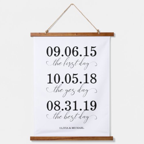 The First Day The Yes Day The Best Day Wedding Hanging Tapestry