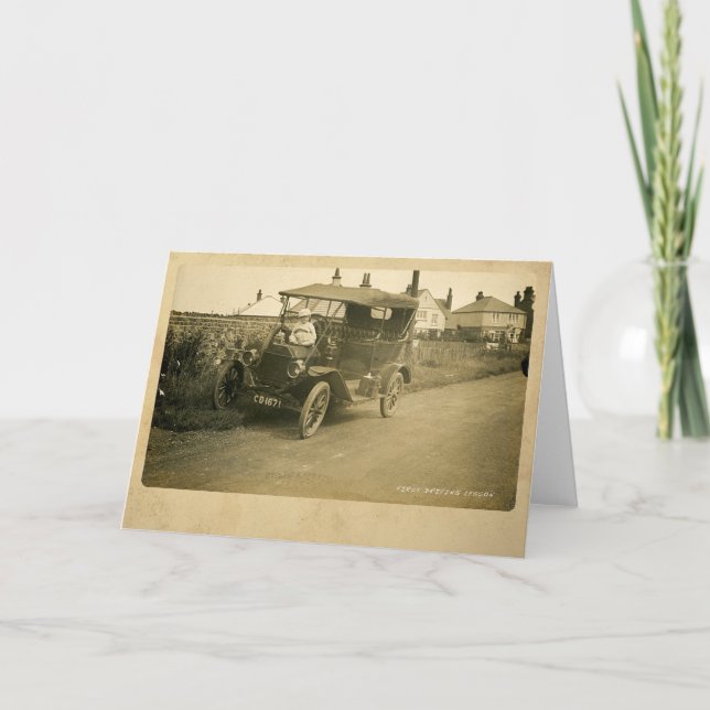 The First Driving Lesson Greeting Card (Front)