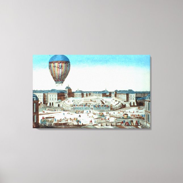 The first flight of Pilatre du Rozier's hot-air ba Canvas Print (Front)