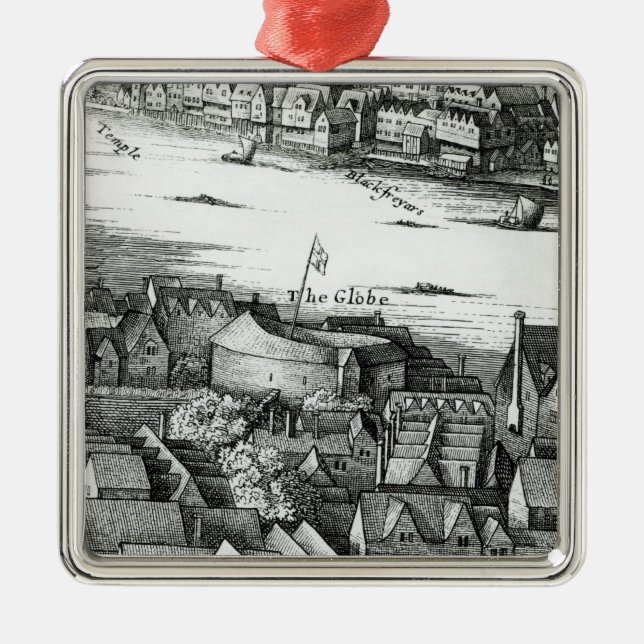 The First Globe Theatre or Rose Theatre Metal Ornament (Front)