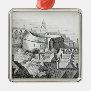 The First Globe Theatre or Rose Theatre Metal Ornament