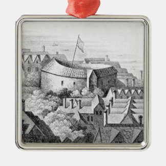The First Globe Theatre or Rose Theatre Metal Ornament