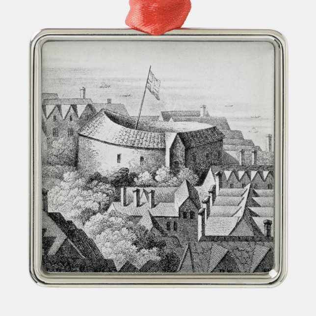 The First Globe Theatre or Rose Theatre Metal Ornament (Front)