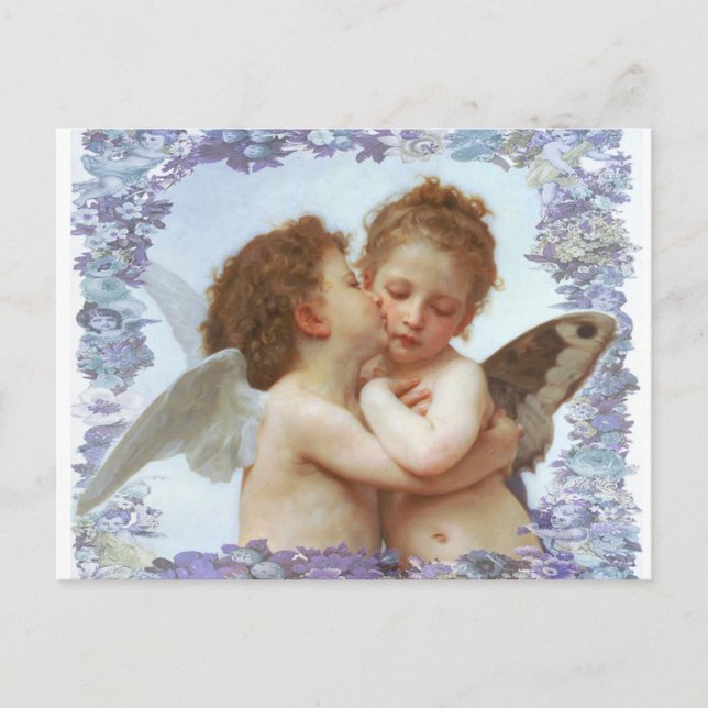 THE FIRST KISS, C.1873 William Bourgeau Postcard (Front)