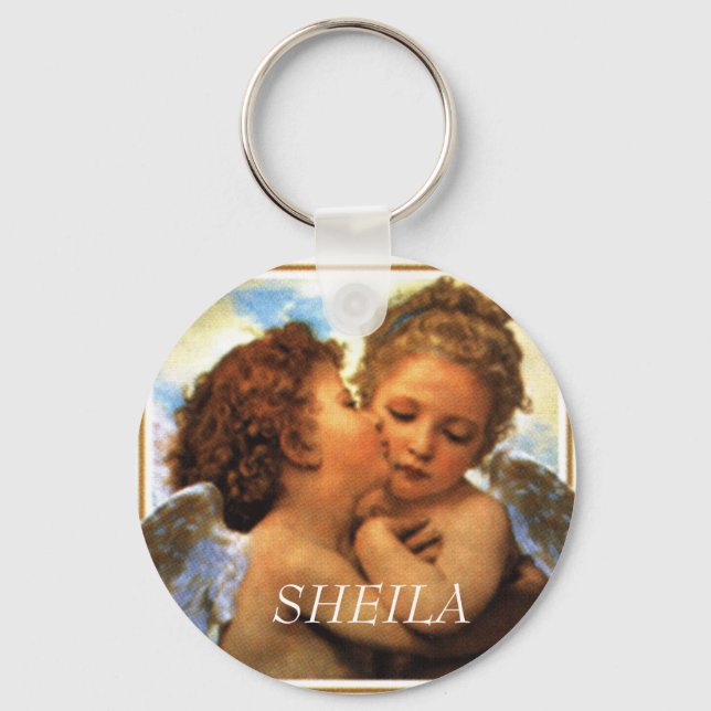 the First kiss  cherubs, SHEILA Keychain (Front)
