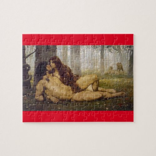 The First kiss of Adam and Eve 1891Viniegra Jigsaw Puzzle