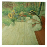 The First Lesson, 1903 Tile<br><div class="desc">Image:38828  The First Lesson,  1903. Larsson,  Carl (1853-1919). Norrkoping Museum,  Sweden.  Art,  Fine Art.</div>
