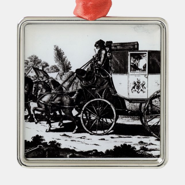 The First Mail Coach, 1784 Metal Ornament (Front)