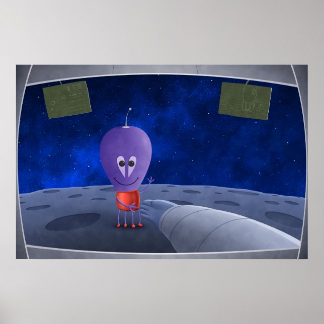 The First Man Welcoming Aliens Poster (Front)