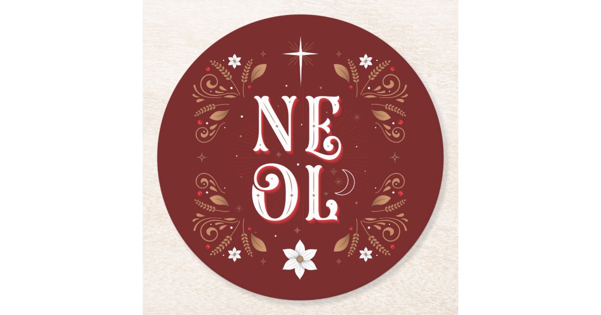 The First Noel Christmas Paper Coasters Zazzle Com