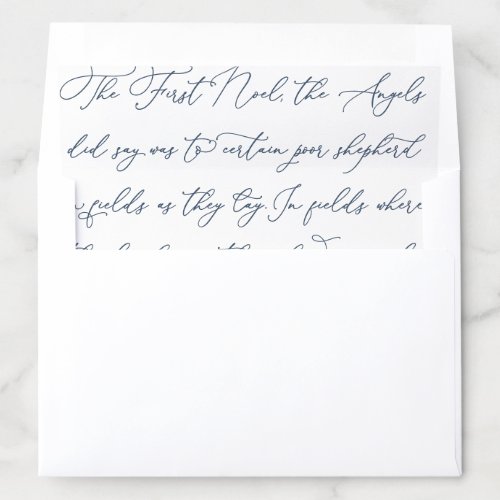 The First Noel Lyrics Calligraphy Envelope Liner