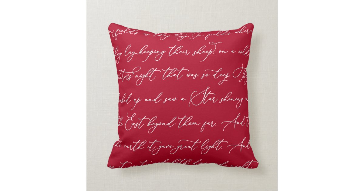 The First Noel Lyrics Calligraphy Svg Christmas Throw Pillow Zazzle Com