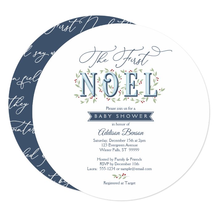 The First Noel Svg Boy Baby Shower Invitation Zazzle Com